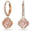 Una dråpeøredobber Clover, rosa, rosagullbelagt Una dråpeøredobber Clover, rosa, rosagullbelagt