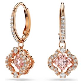 Una dråpeøredobber Clover, rosa, rosagullbelagt