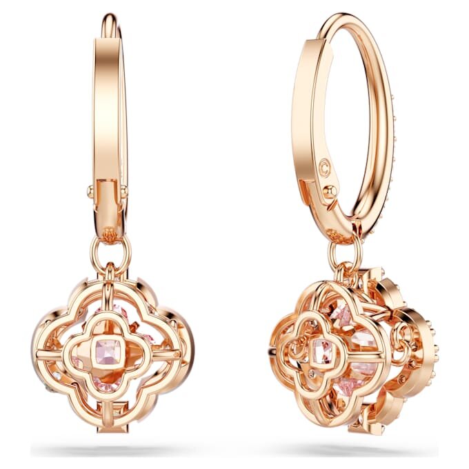 Una dråpeøredobber Clover, rosa, rosagullbelagt Una dråpeøredobber Clover, rosa, rosagullbelagt