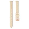 Urem 12 mm (0,47″) bredde, skinn, beige, rosagullfarget finish Urem 12 mm (0,47″) bredde, skinn, beige, rosagullfarget finish