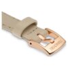 Urem 12 mm (0,47″) bredde, skinn, beige, rosagullfarget finish Urem 12 mm (0,47″) bredde, skinn, beige, rosagullfarget finish