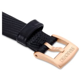 Urem 13 mm (0,51″) bredde, skinn, svart, rosagullfarget finish Urem 13 mm (0,51″) bredde, skinn, svart, rosagullfarget finish