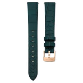 Urem 14 mm (0,55″) bredde, lær, grønn, rosagullfarget finish Urem 14 mm (0,55″) bredde, lær, grønn, rosagullfarget finish