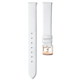Urem 14 mm (0,55″) bredde, skinn, hvit, rosagullfarget finish Urem 14 mm (0,55″) bredde, skinn, hvit, rosagullfarget finish