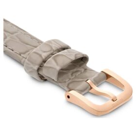 Urem 16 mm (0,63″) bredde, lær med sømmer, beige, rosagullfarget finish Urem 16 mm (0,63″) bredde, lær med sømmer, beige, rosagullfarget finish
