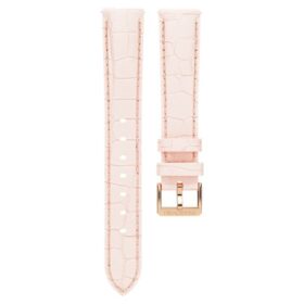 Urem 16 mm (0,63″) bredde, lær med sømmer, rosa, rosagullfarget finish Urem 16 mm (0,63″) bredde, lær med sømmer, rosa, rosagullfarget finish
