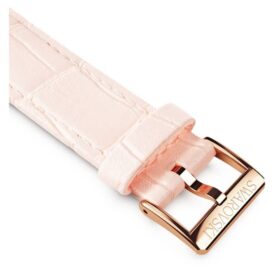 Urem 16 mm (0,63″) bredde, lær med sømmer, rosa, rosagullfarget finish Urem 16 mm (0,63″) bredde, lær med sømmer, rosa, rosagullfarget finish