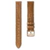 Urem 17 mm (0,67″) bredt, lær med sømmer, brunt, rosagullfarget finish Urem 17 mm (0,67″) bredt, lær med sømmer, brunt, rosagullfarget finish
