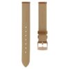 Urem 17 mm (0,67″) bredt, lær med sømmer, brunt, rosagullfarget finish Urem 17 mm (0,67″) bredt, lær med sømmer, brunt, rosagullfarget finish