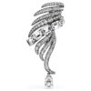 Vienna Collection-brosje «Feather», hvit, rutheniumbelagt