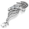 Vienna Collection-brosje «Feather», hvit, rutheniumbelagt