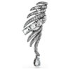 Vienna Collection-brosje «Feather», hvit, rutheniumbelagt