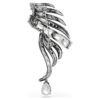 Vienna Collection-brosje «Feather», hvit, rutheniumbelagt