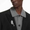 Vienna Collection-brosje «Feather», hvit, rutheniumbelagt